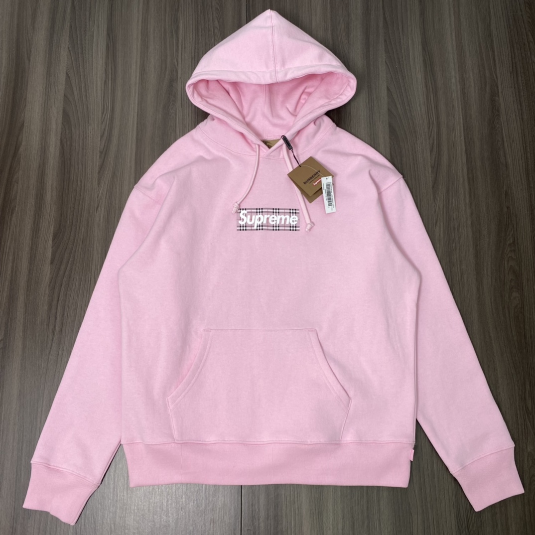 Supreme / Burberry Box Logo Hooded Sweatshirt 