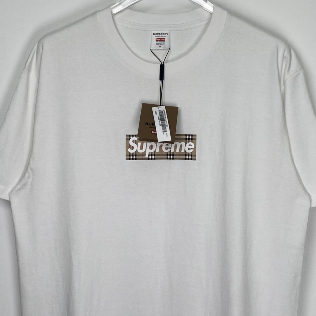 Supreme / Burberry Box Logo Tee "White"（SUP-SS22-127）
