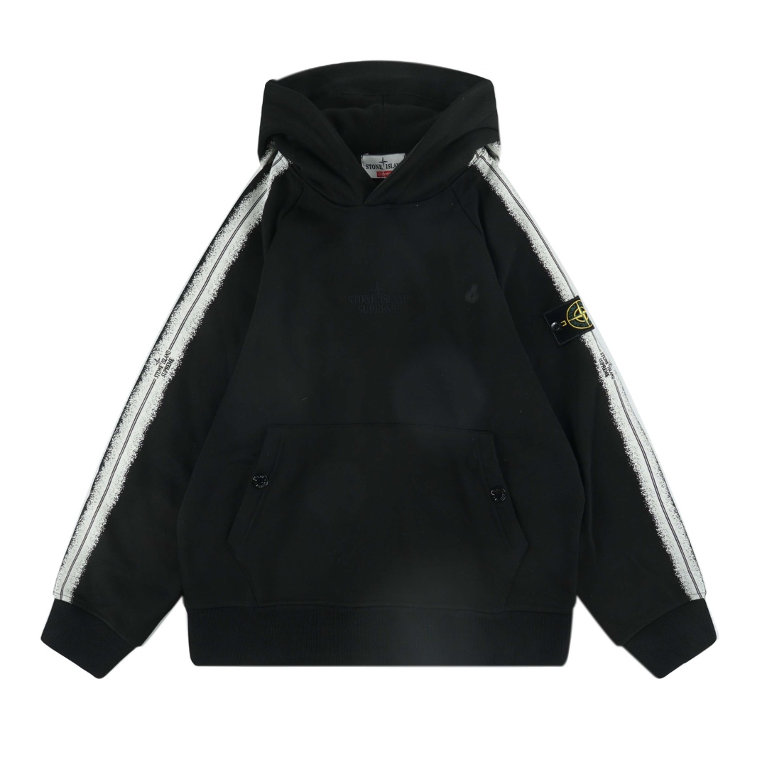 Supreme X Stone Island stripe hooded sweatshirt ss22 fleece hooded sweatshirt （SUP-SS22-718）