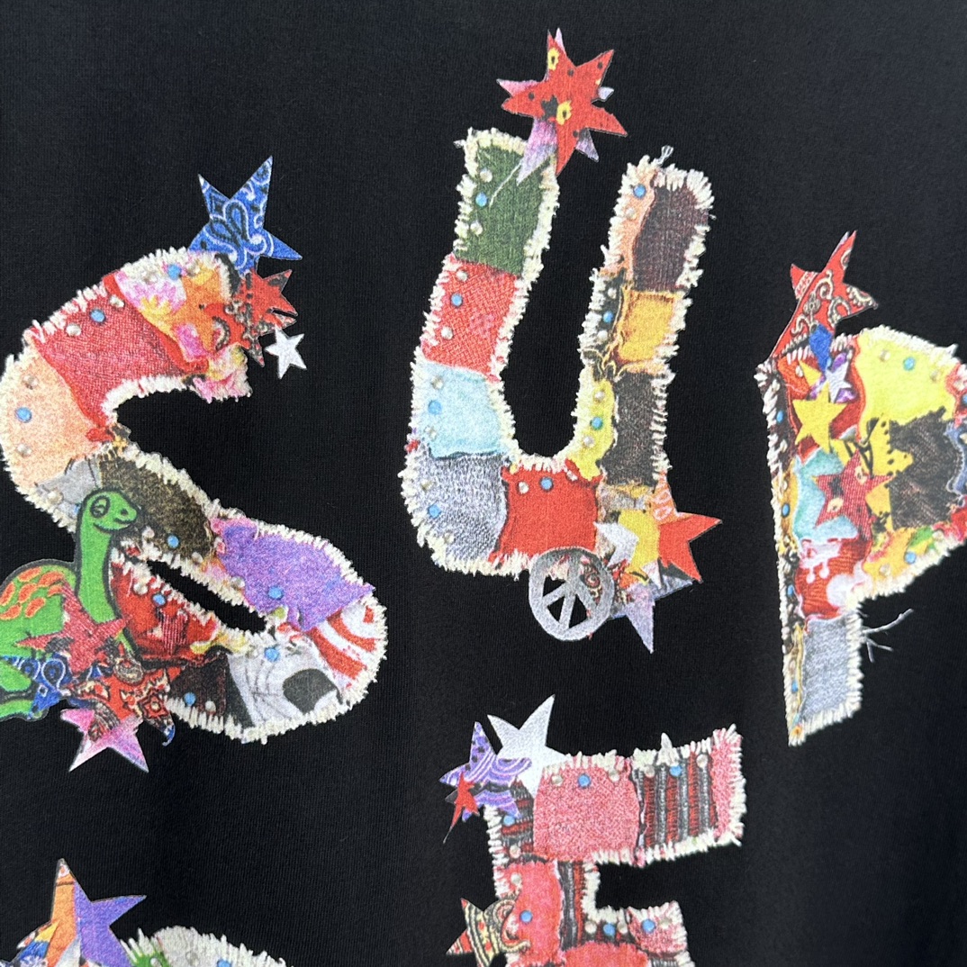 Supreme Patchwork Tee Black（SUP-SS24-009）