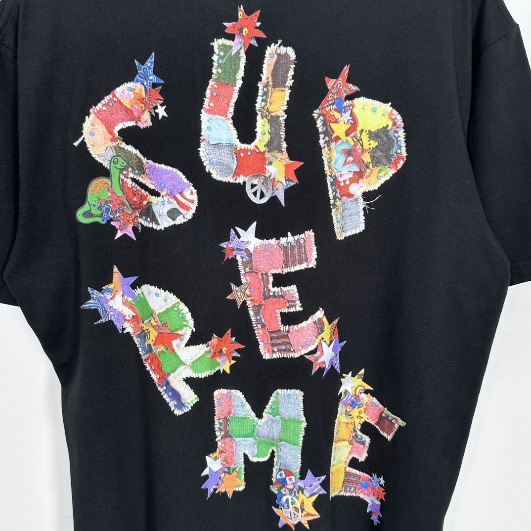 Supreme Patchwork Tee Black（SUP-SS24-009）