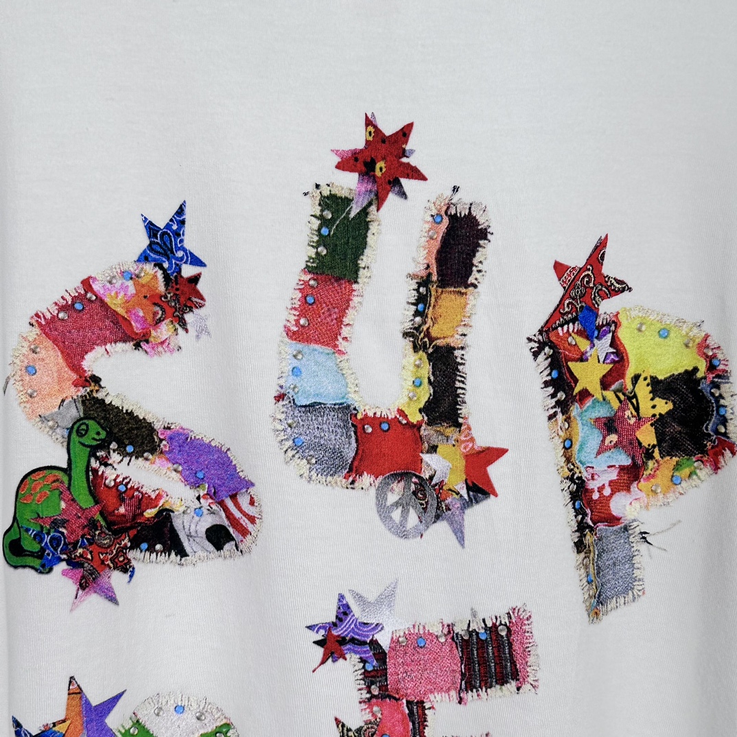 Supreme Patchwork Tee White（SUP-SS24-010）