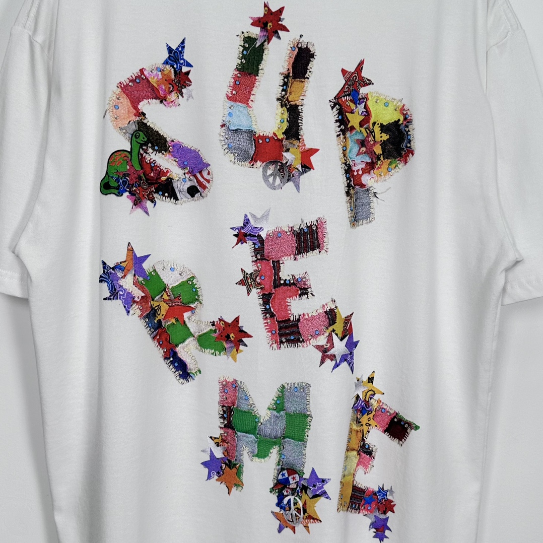 Supreme Patchwork Tee White（SUP-SS24-010）