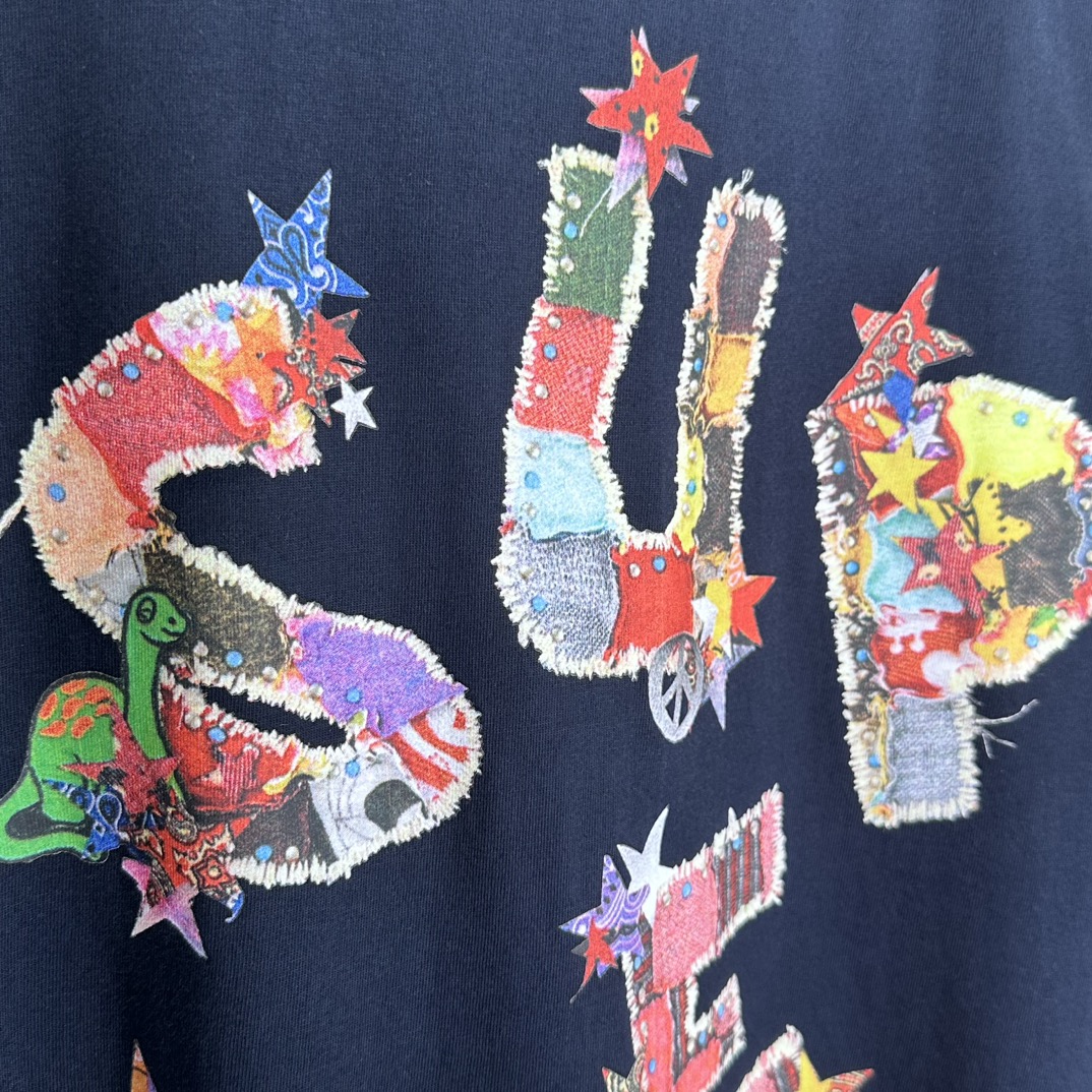 Supreme Patchwork Tee Navy（SUP-SS24-011）