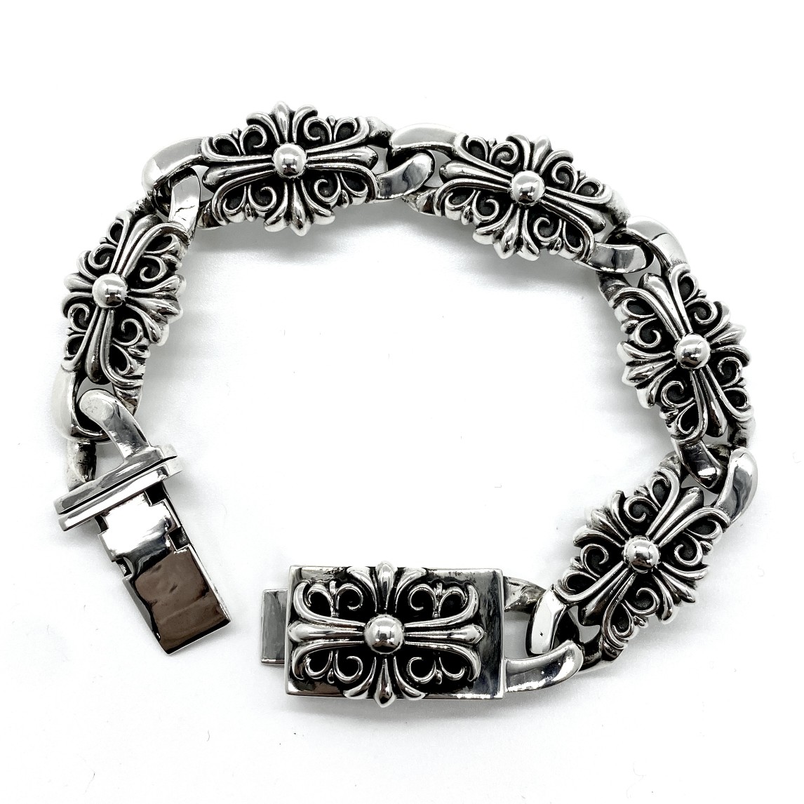 Chrome Hearts Cross Flower Guardian Large Bracelet （CHROME HEARTS 195）