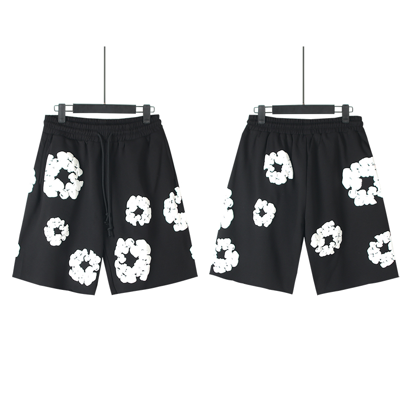 Denim Tears The Cotton Wreath Shorts 'Black'(SS25BRS0621）