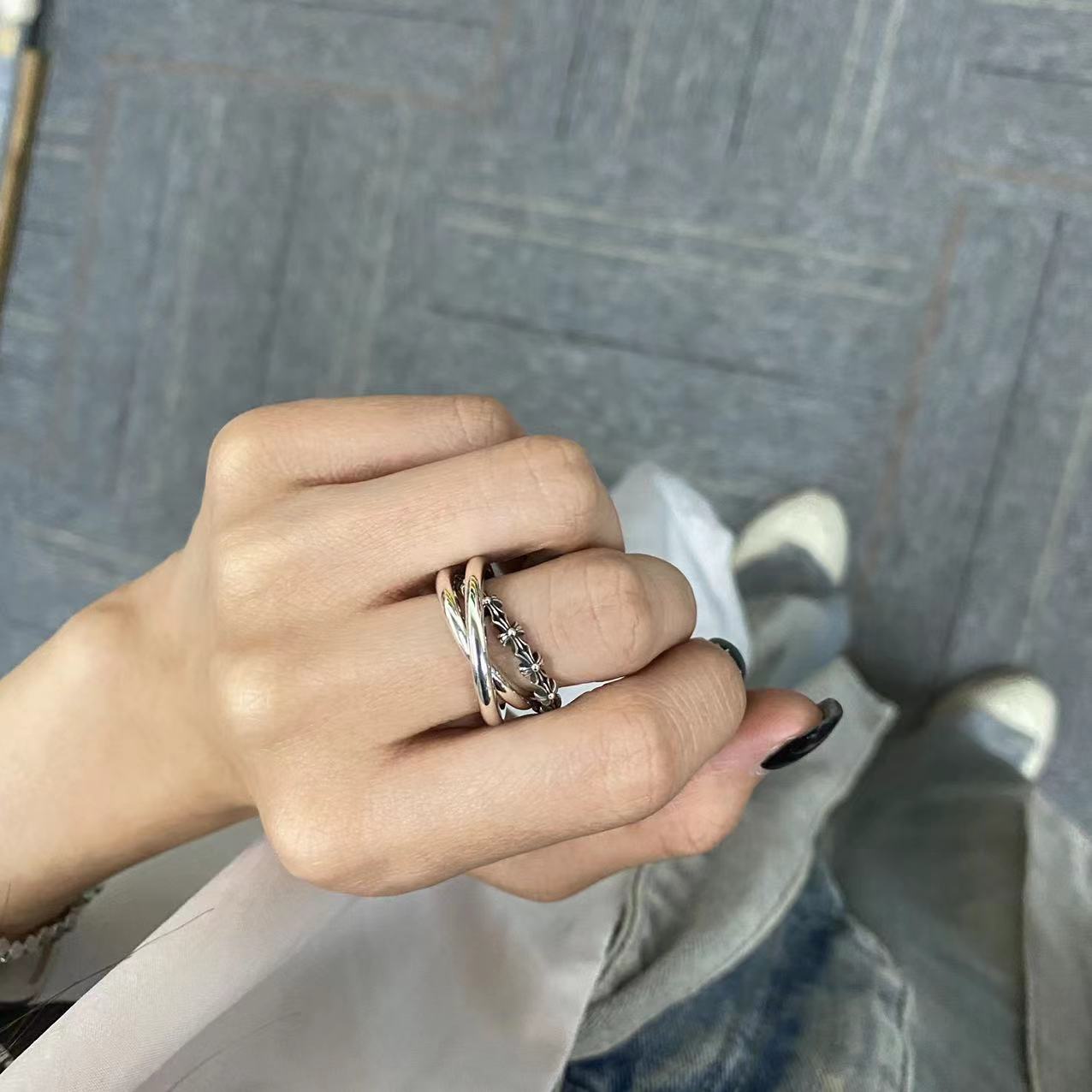 Chrome Hearts three-ring ring Stacked on the ceiling（CHROME HEARTS 187）