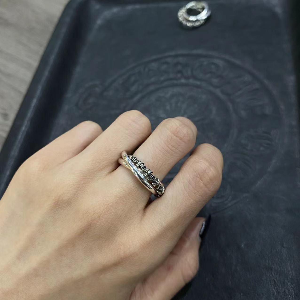 Chrome Hearts three-ring ring Stacked on the ceiling（CHROME HEARTS 187）