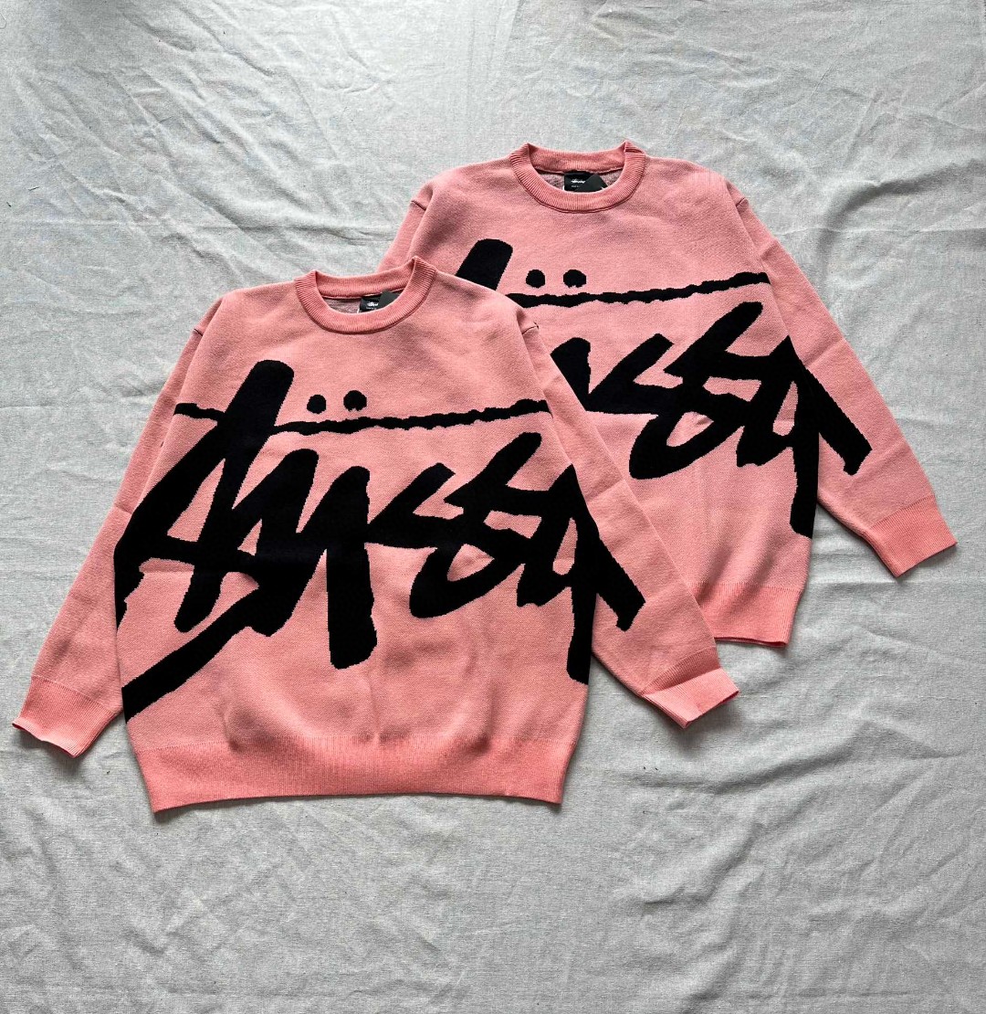 Stussy FW22 Logo graphic print knitted sweater（117152-2）