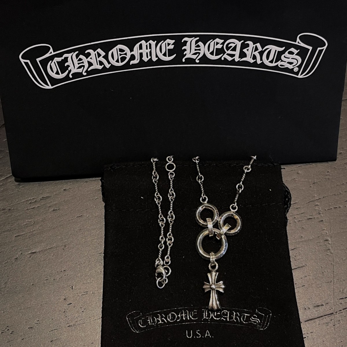 Chrome Hearts Three-Ring Small Cross Chain（CHROME HEARTS 184）