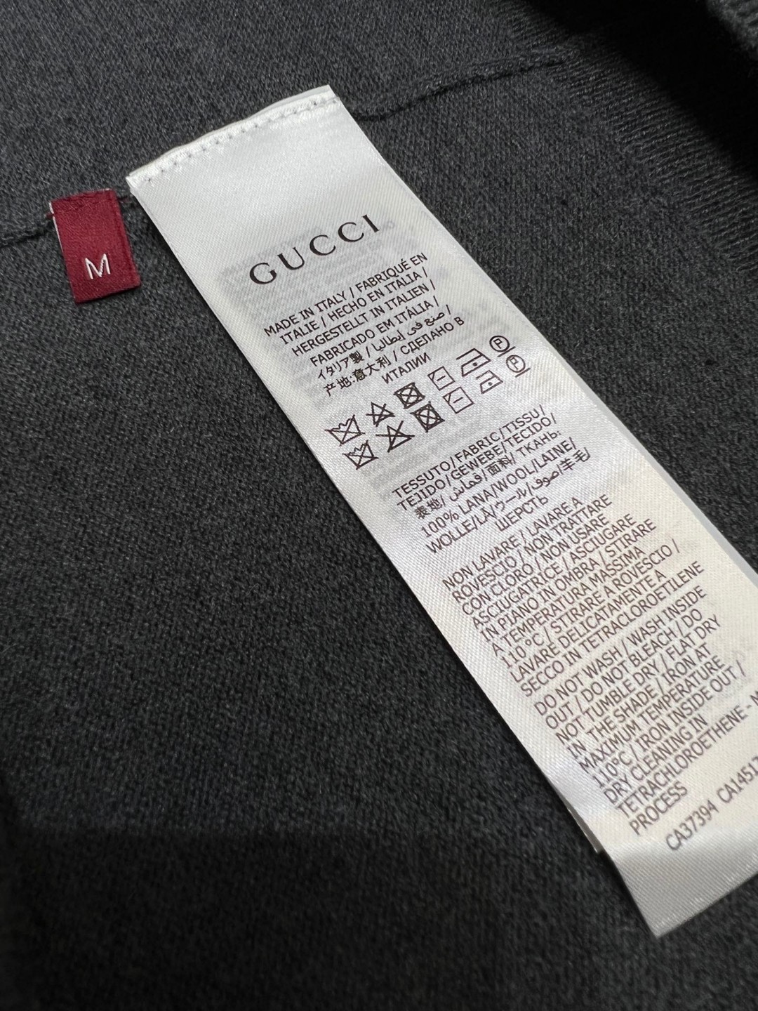 GUCCI Wool knit long sleeve polo shirt, grey（802173-XKEBR-1087）