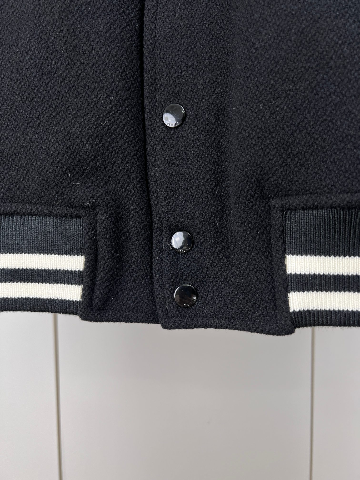 CELINE classic teddy jacket in textured woolテクスチ (2V39V896C-38NO）