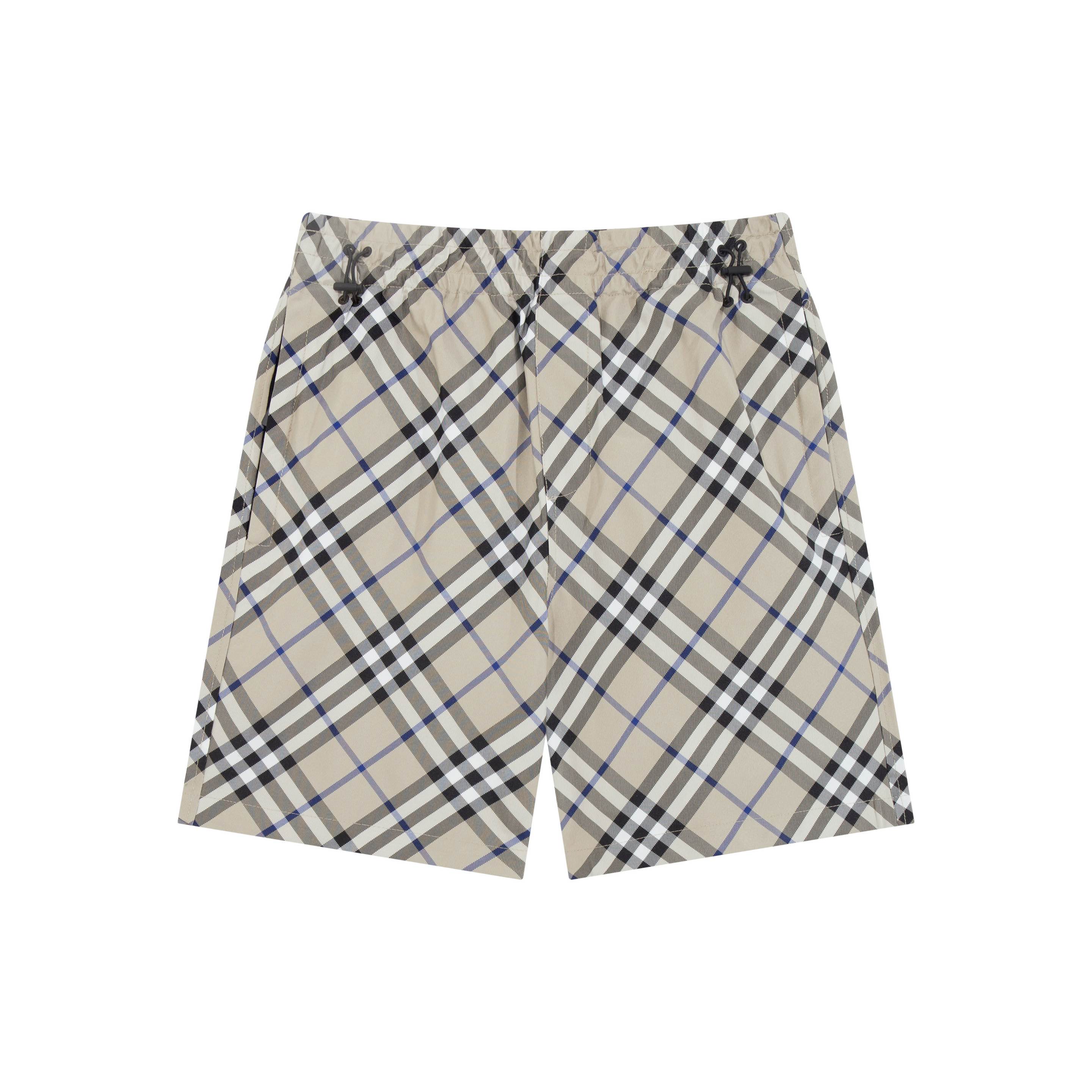 Burberry beige Shorts with plaid pattern（80872241）