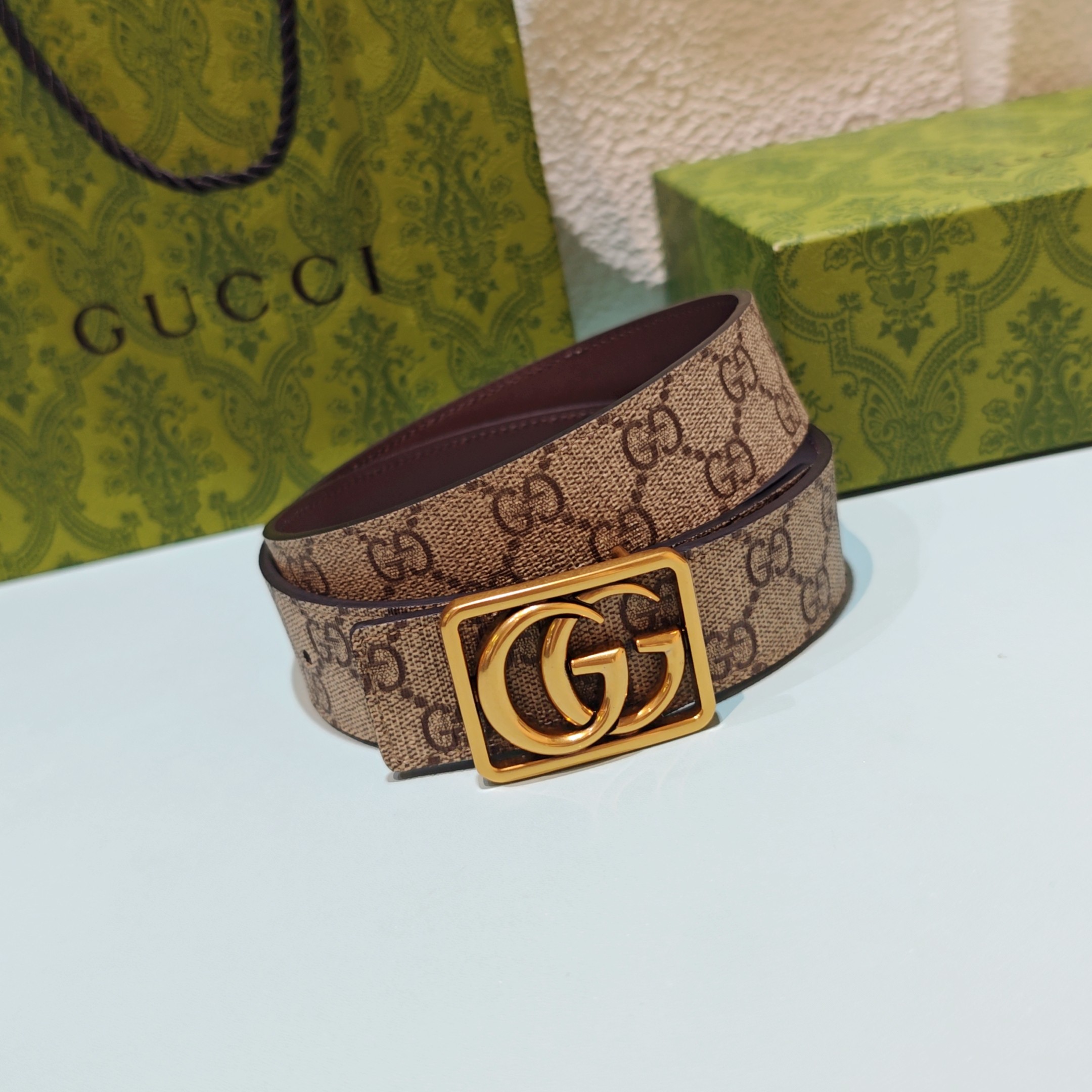 GUCCI GG Marmont series reversible belt（854724-FAFGJ-9745）