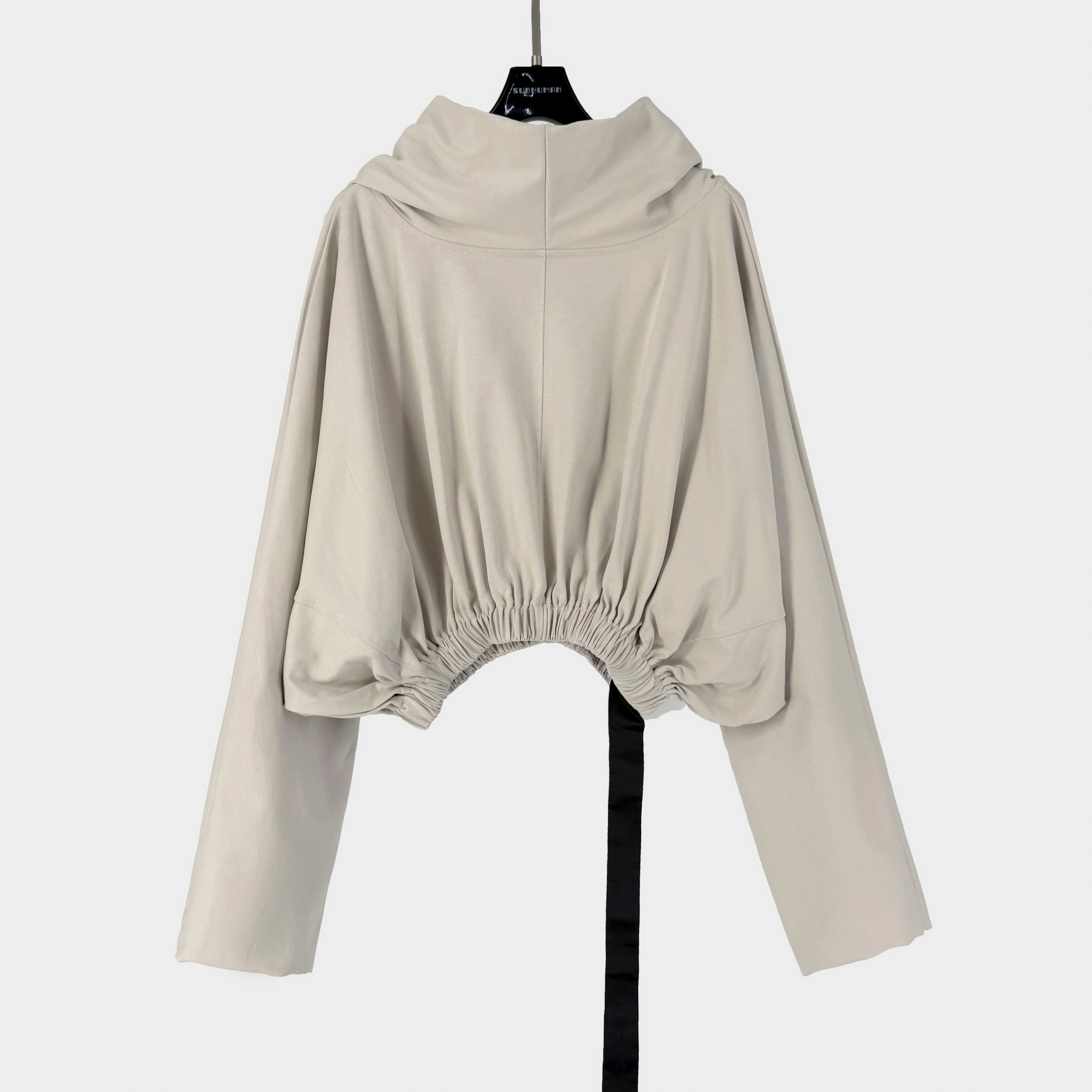 Rick Owens drkshdw Black drawstring hoodie（DS02E7236JDB09）