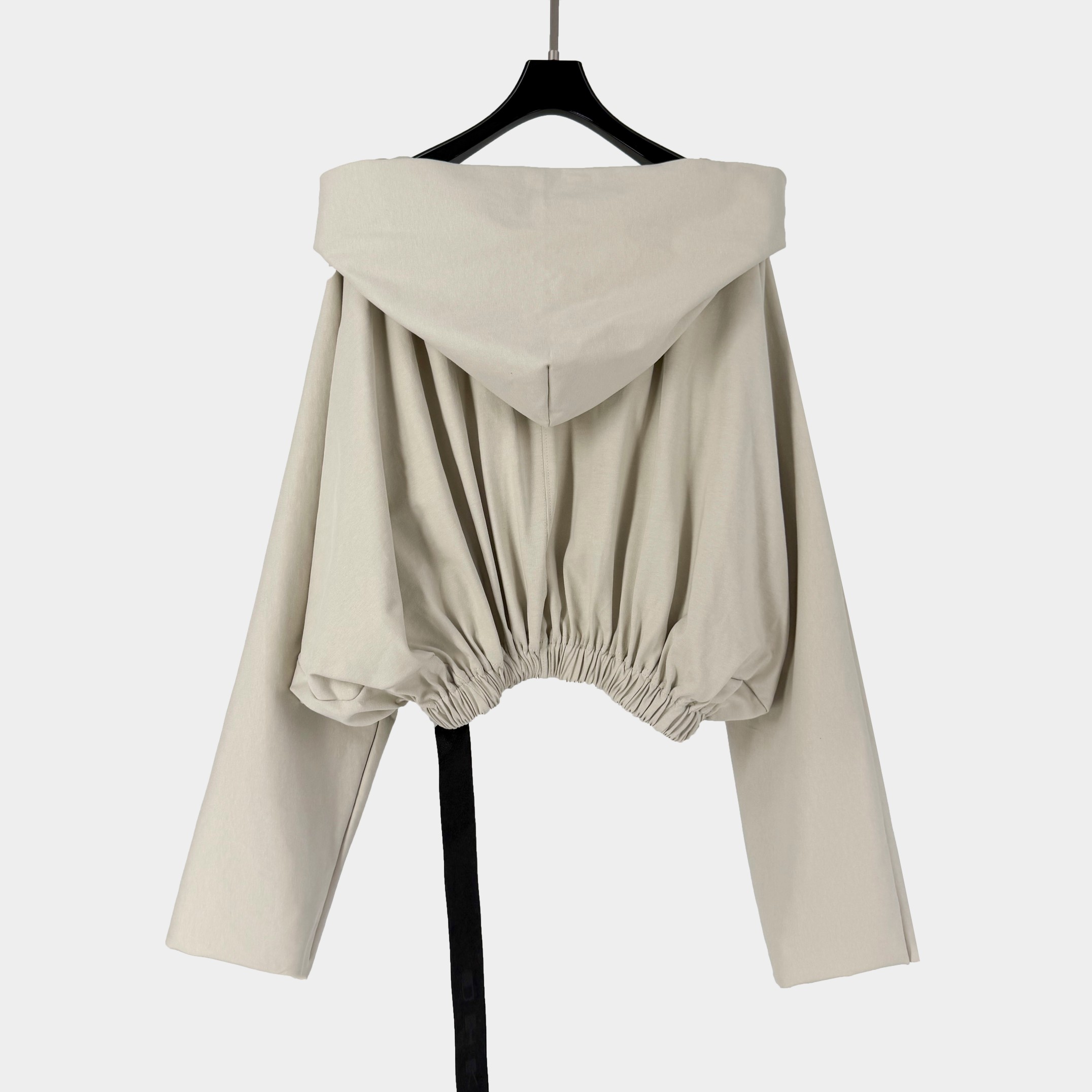 Rick Owens drkshdw Black drawstring hoodie（DS02E7236JDB09）