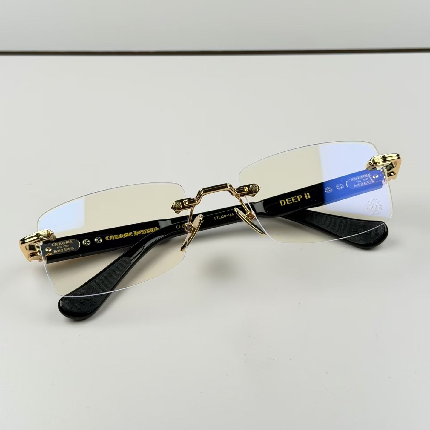 Chrome Hearts DEEP II Eyeglasses Floral Cross Glasses GP-BK-P (CHROME HEARTS 421)