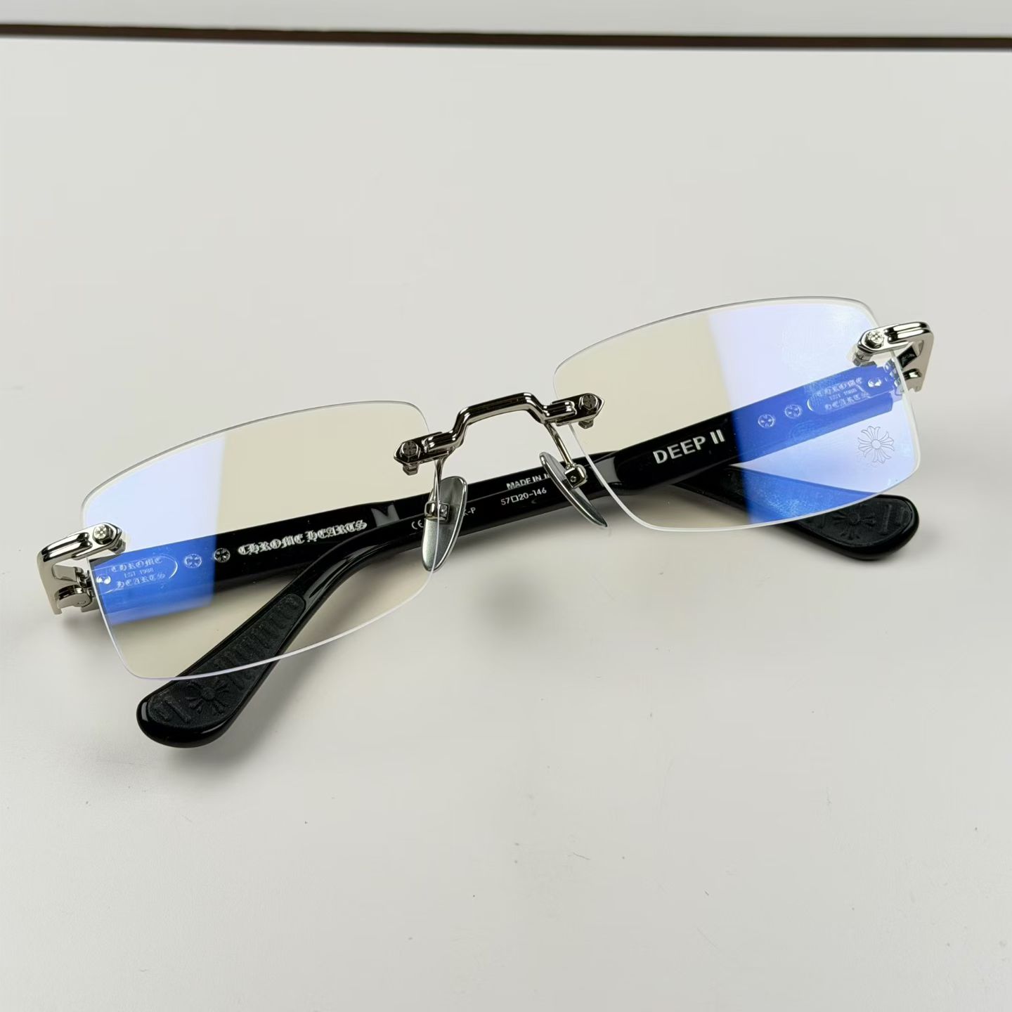 Chrome Hearts DEEP II Eyeglasses Floral Cross Glasses GP-BK-P (CHROME HEARTS 421)