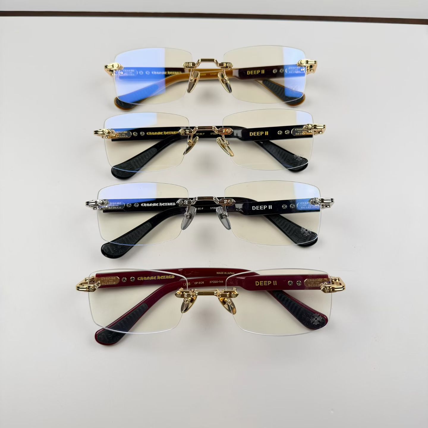 Chrome Hearts DEEP II Eyeglasses Floral Cross Glasses GP-BK-P (CHROME HEARTS 421)