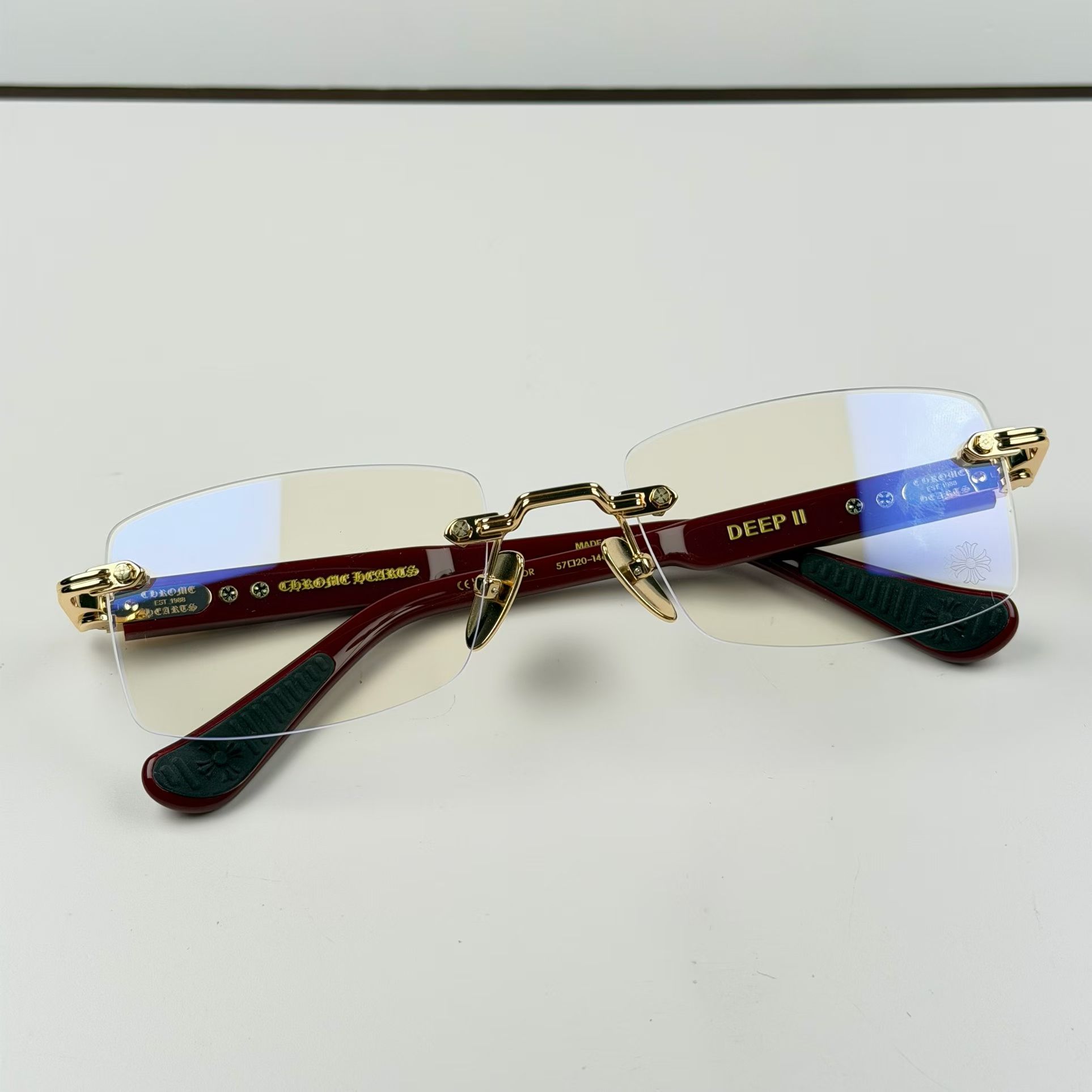 Chrome Hearts DEEP II Eyeglasses Floral Cross Glasses GP-BK-P (CHROME HEARTS 421)