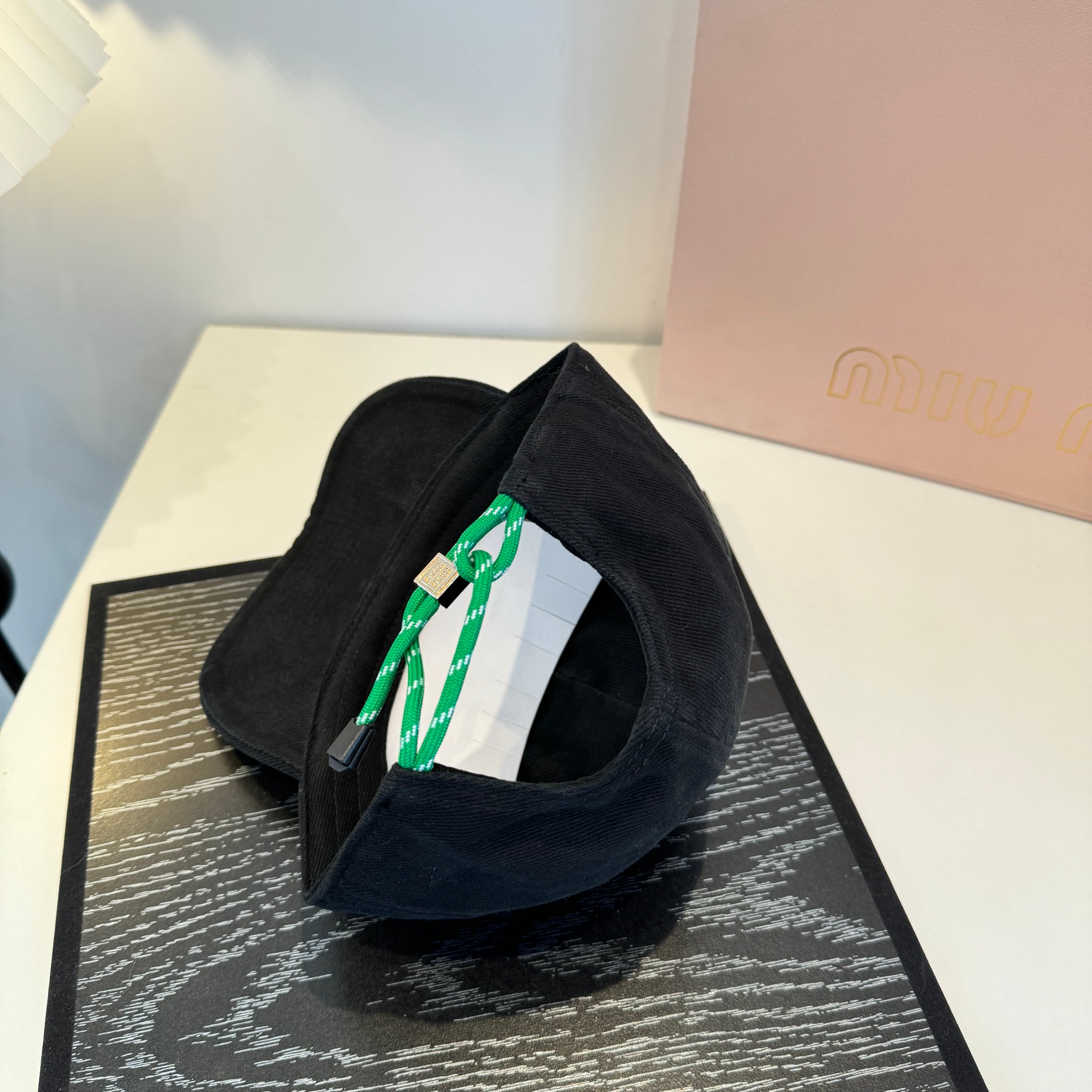MIU MIU Amaranth/forest Green Denim Baseball Cap（5HC369-2CR1-F04FH）