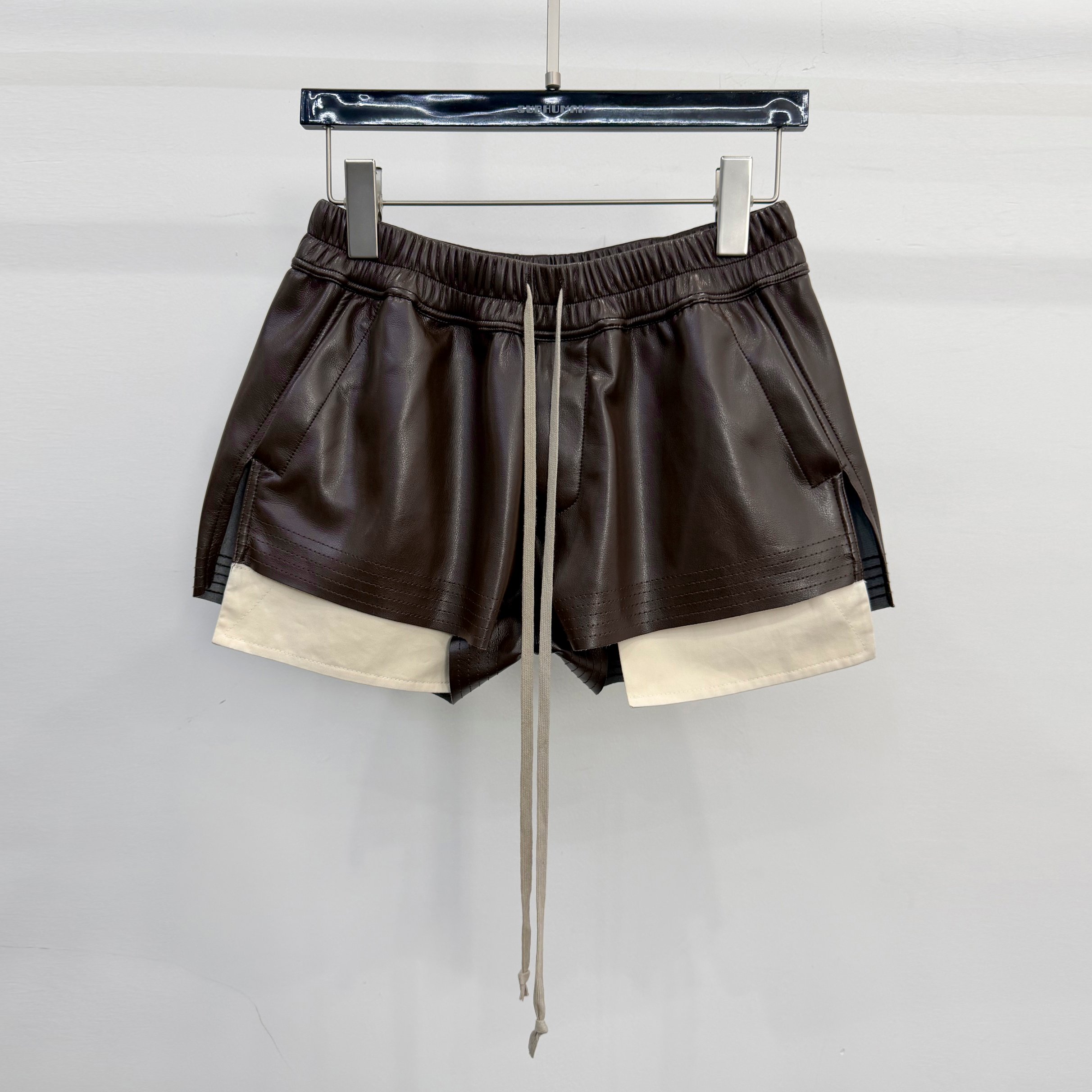 Rick Owens Womens Leather Boxer Shorts Black（RP01B4316 LLP 09）