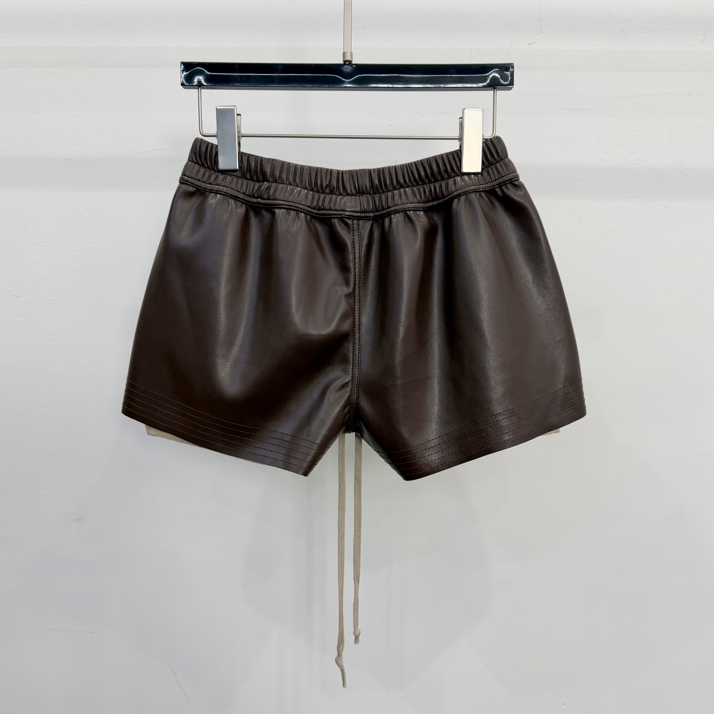Rick Owens Womens Leather Boxer Shorts Black（RP01B4316 LLP 09）