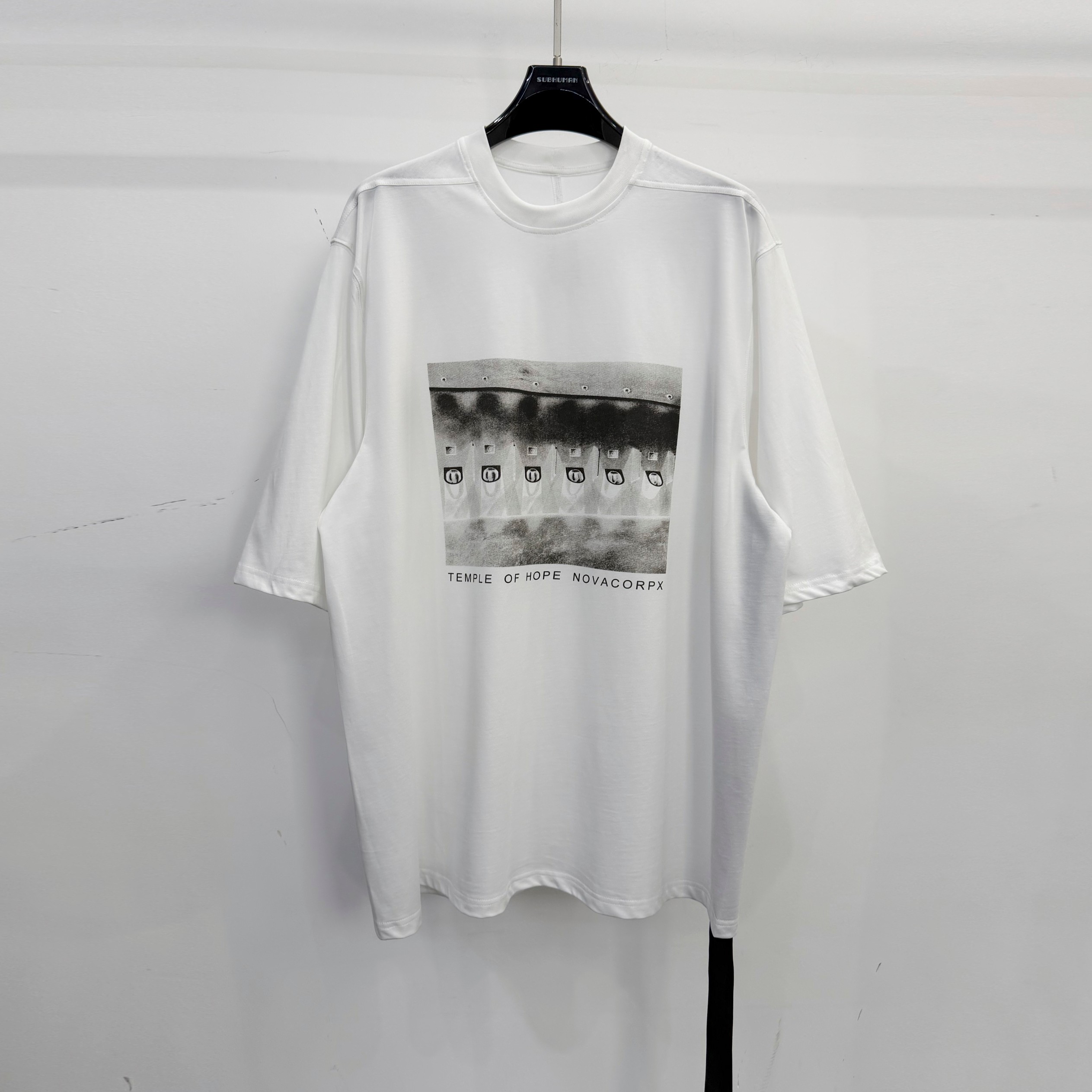 RICK OWENS DRKSHDW Temple Black Cotton Jumbo SS T-shirt （261126M213025）