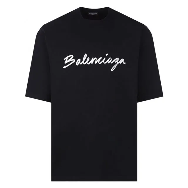Balenciaga Script Logo T-shirt (612966TMVB41070）
