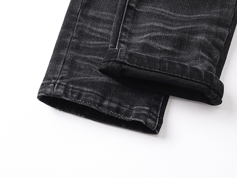 Amiri MX1 Ultrasuede Jean 'Vintage Black' (AMDNSY1042）