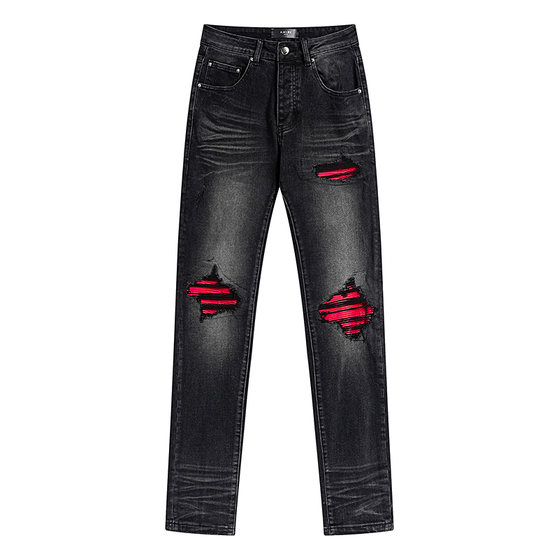 Amiri MX1 Ultrasuede Jean 'Vintage Black' (AMDNSY1042）