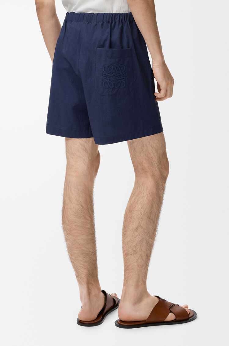 LOEWE Shorts in cotton blend Navy Blue