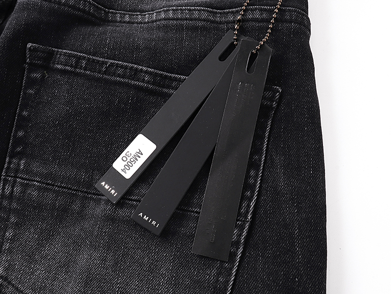 Amiri MX1 Ultrasuede Jean 'Vintage Black' (AMDNSY1042）