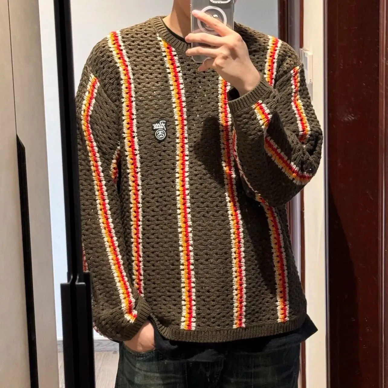 Stussy x Patta Stripe Loose Gauge Crewneck Sweater Stussy x Patta Stripe Loose Gauge Crewneck Sweater