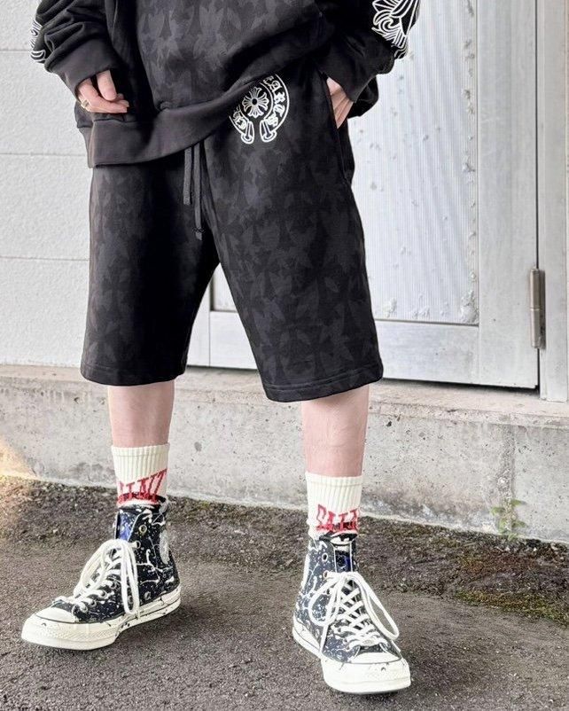 CHROME HEARTS｜SWEAT SHORTS C21-2A｜BLACK CEM PRINT｜2024