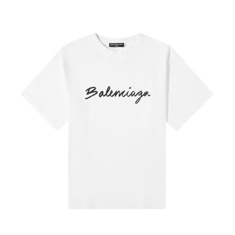 Balenciaga Script Logo T-shirt (612966TMVB49040）