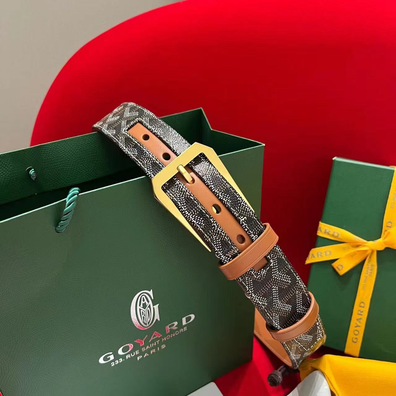 Goyard Frégate belt – Clamecy cowhide & Goyardine canvas（GOY44051）