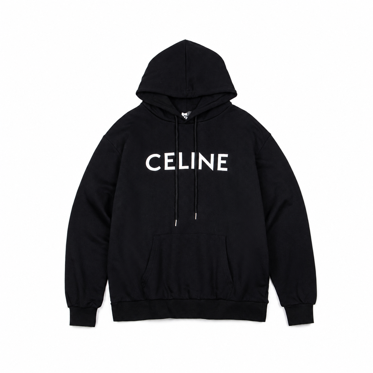 CELINE Logo Print Cotton Hoodie Sweatshirt "Black" (2Y321670Q-38AW）