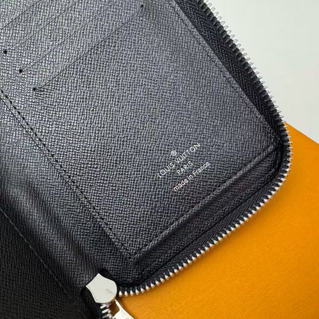 Louis Vuitton Monogram Eclipse Zippy Vertical M62295 Black Round Zipper Wallet（M62295）