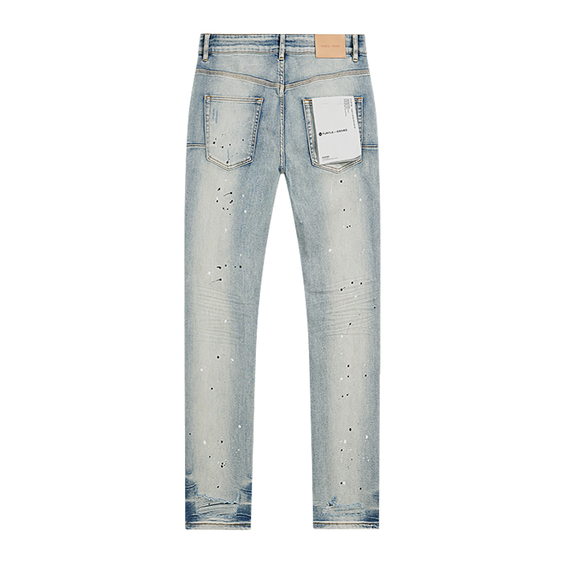 PURPLE BRAND P002 MID Indigo Distressed Splay Jeans (P002-MID）