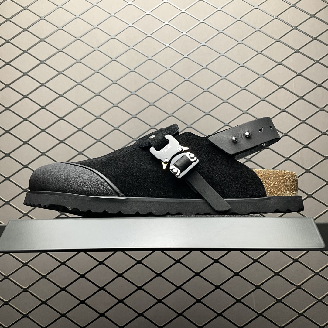 Dior × BIRKENSTOCK Tokio Mule "Nubuck/Calfskin/Black"（3SA116ZSD_H900）