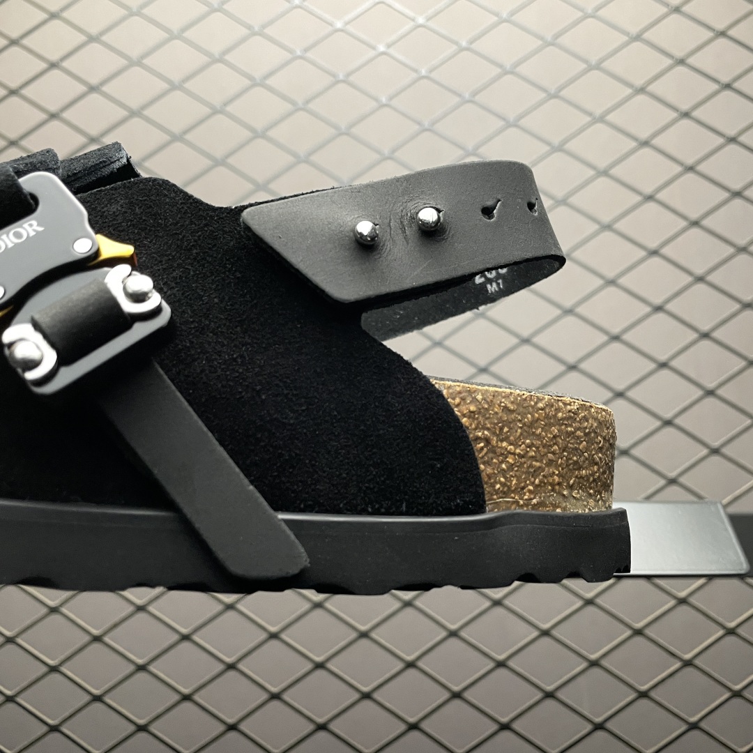 Dior × BIRKENSTOCK Tokio Mule "Nubuck/Calfskin/Black"（3SA116ZSD_H900）