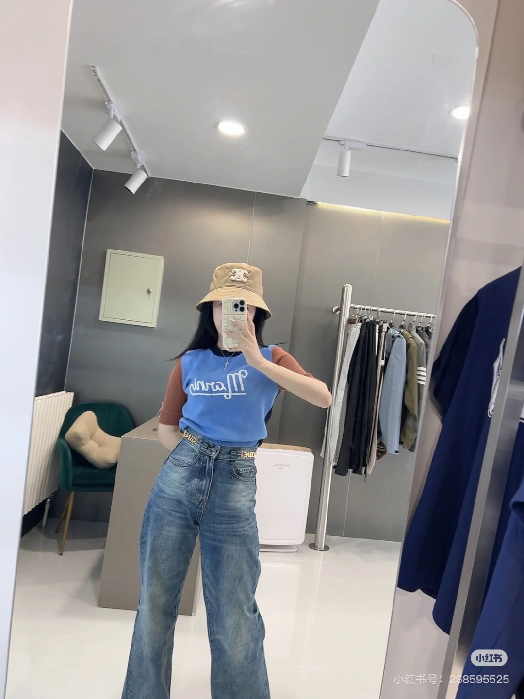 CELINE Triomphe Cotton Twill Fisherman's Hat（2AUE5968P.38NO）