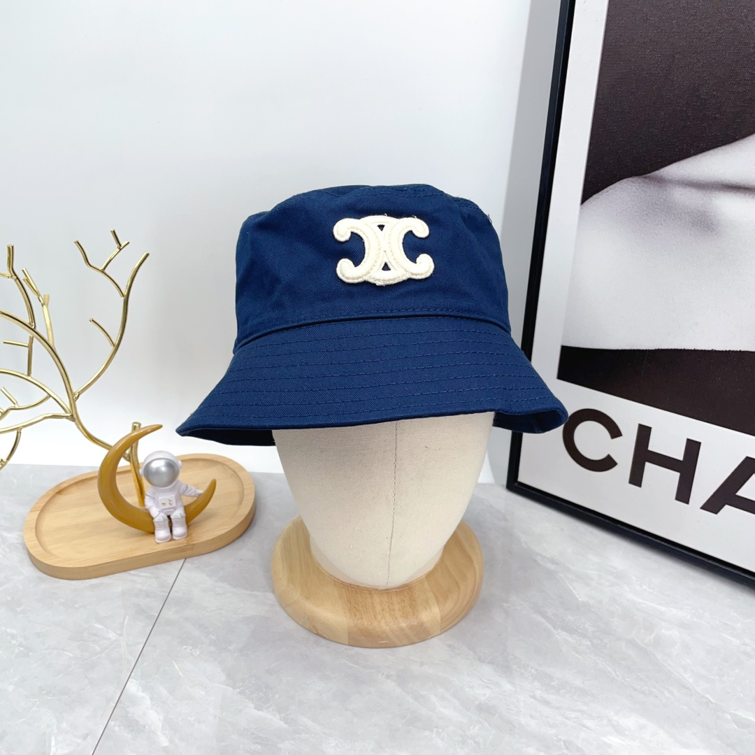CELINE Triomphe Cotton Twill Fisherman's Hat（2AUE5968P.38NO）