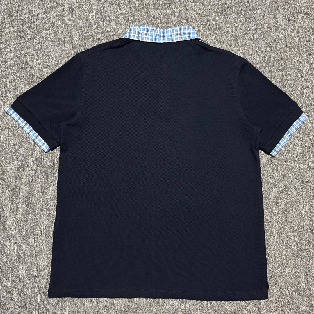 Miu Miu layered-effect Polo Shirt | Blue（MJN555-SOO-O15WD）