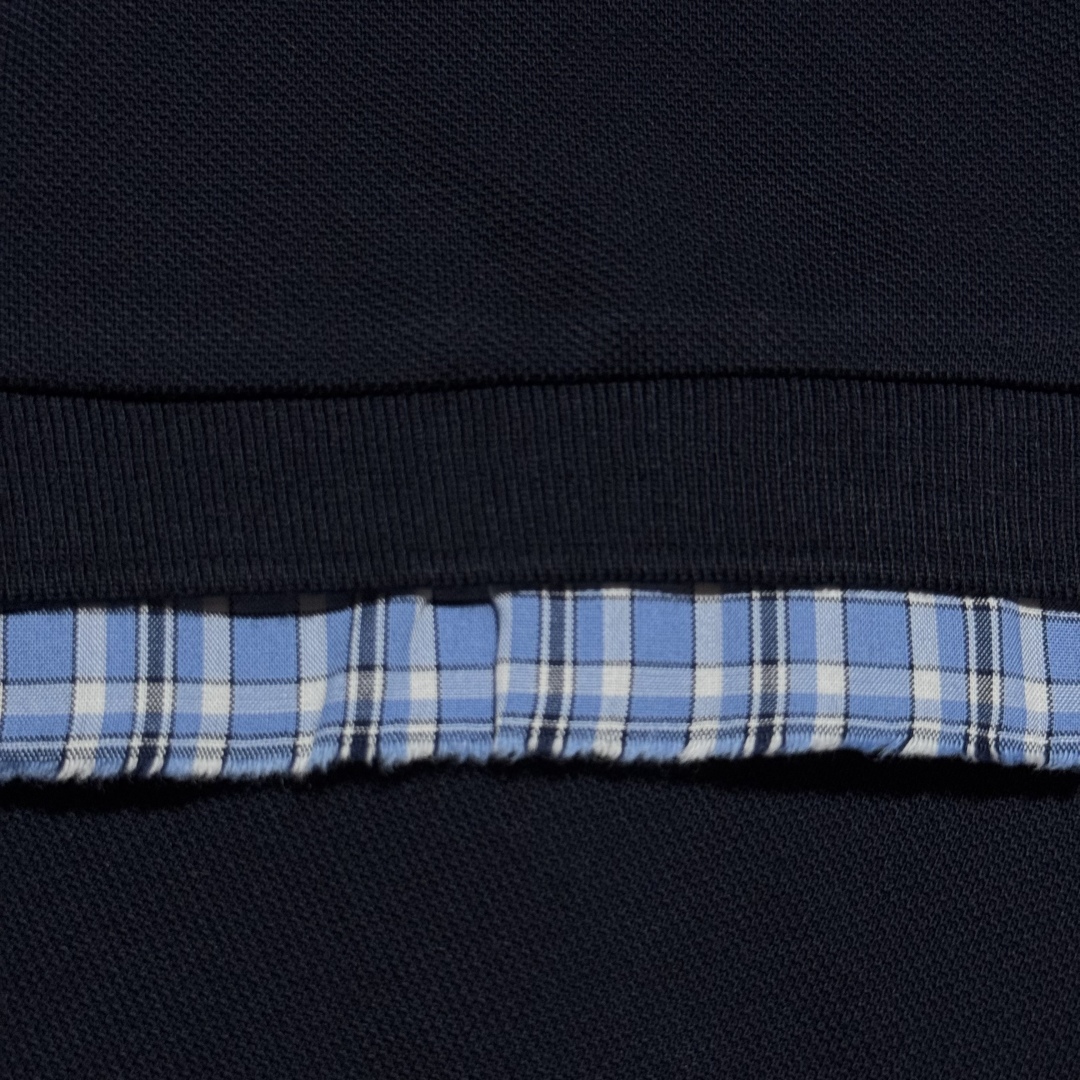 Miu Miu layered-effect Polo Shirt | Blue（MJN555-SOO-O15WD）