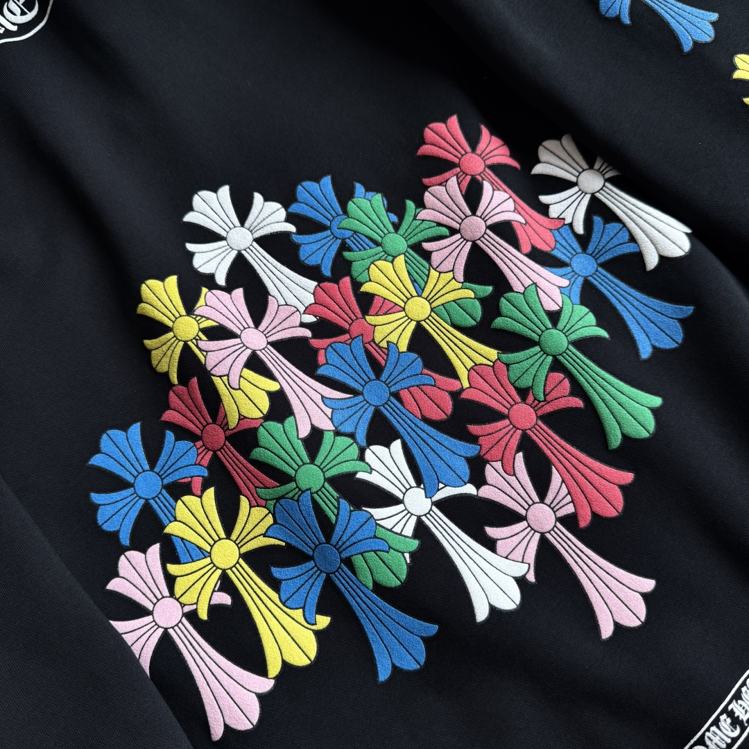 CHROME HEARTS Multi Color Cross Zip-Up Hoodie Black (CH-2022100803）