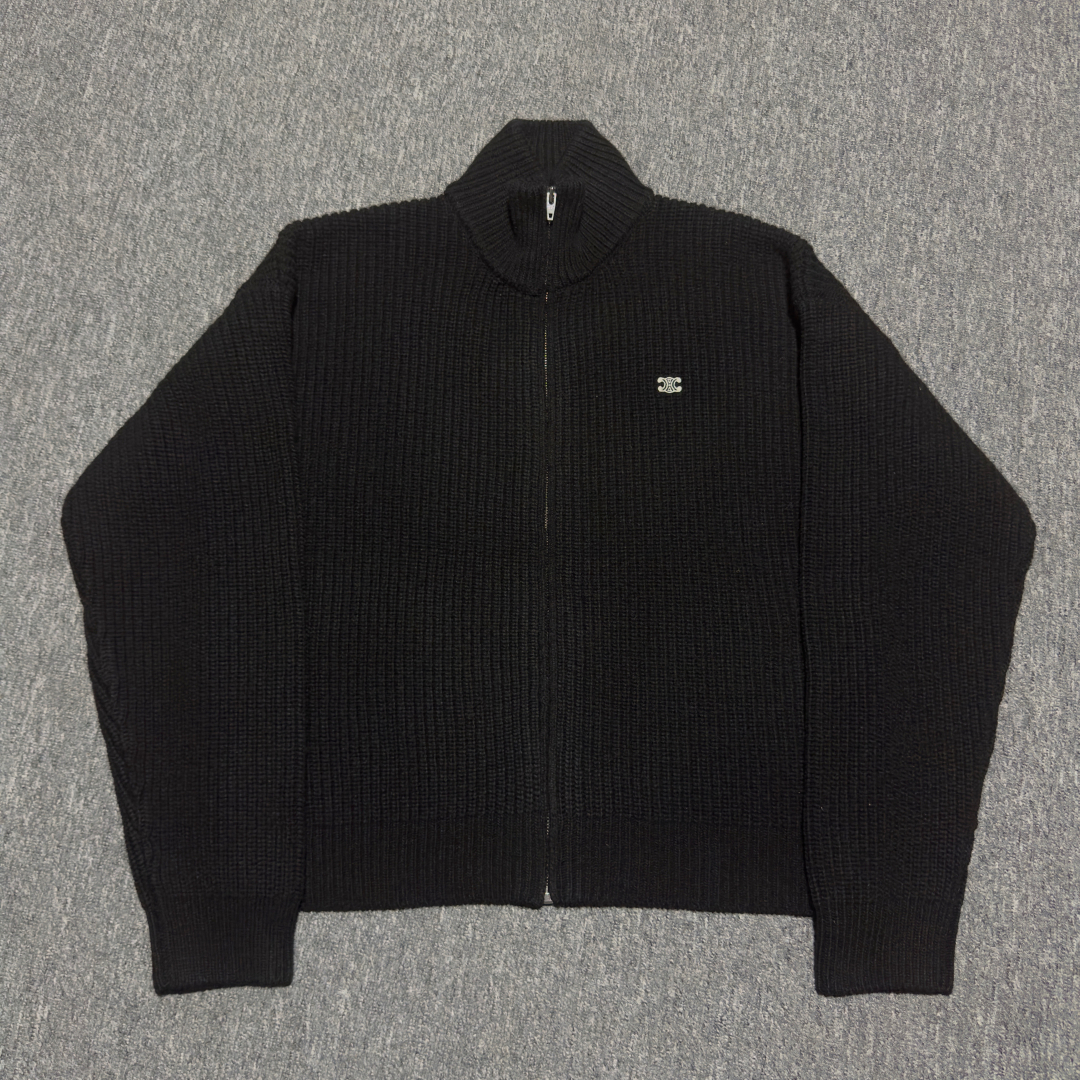 CELINE Triomphe trucker cardigan in wool(RY09T0ZPV-38NO）