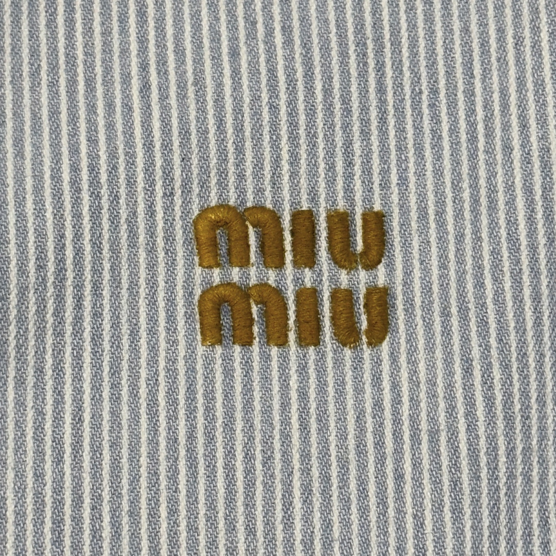 MIU MIU GWB149 Striped Chambray Jacket（GWB149-17NO-F0013-S-OOO）