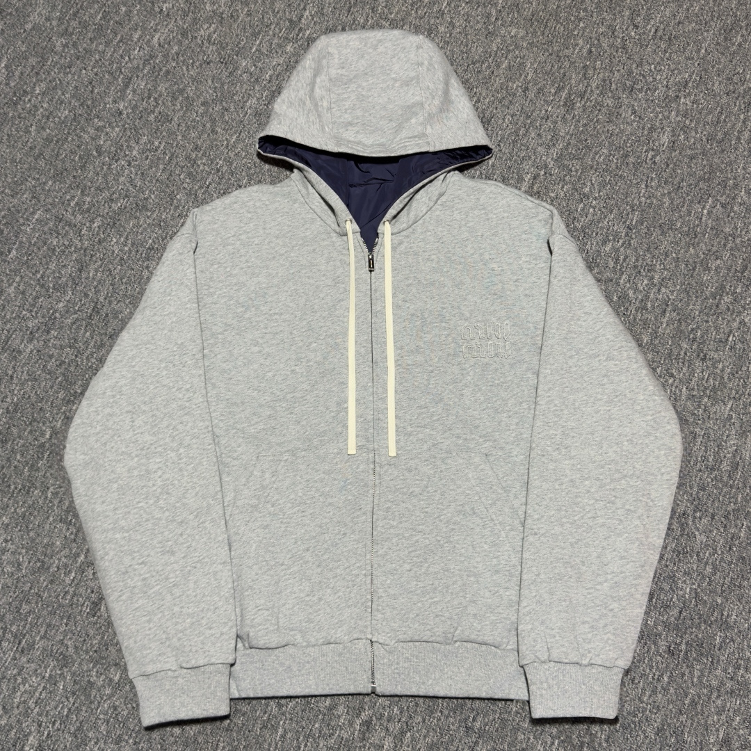 MIUMIU Reversible technical fabric and jersey blouson jacket（ML1432-1808-F0KZO-S-OOO）